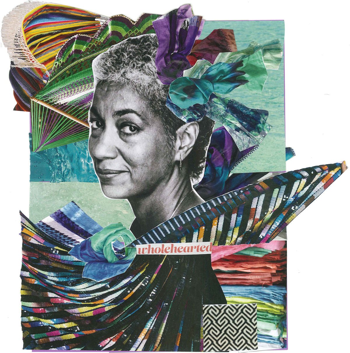 collage with photo of June Jordan at center